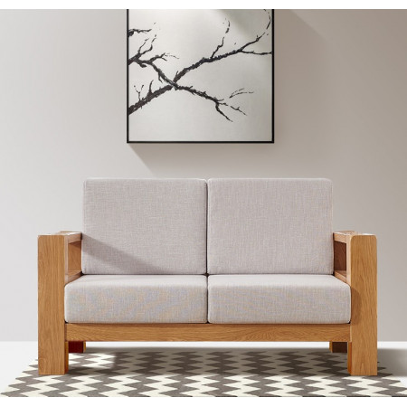 ChunKy Oak : Ghế Sofa Đôi Gỗ Sồi Kèm Nệm